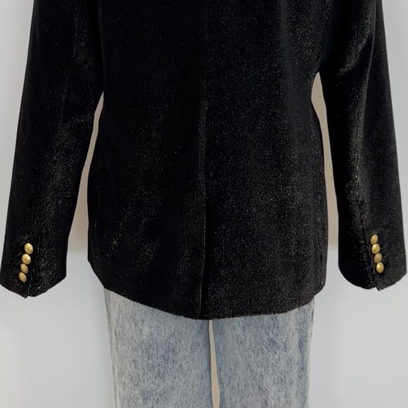 J. Crew Collection Helena Black Metallic Corduroy Jacket Blazer 14 NWT - Picture 12 of 15